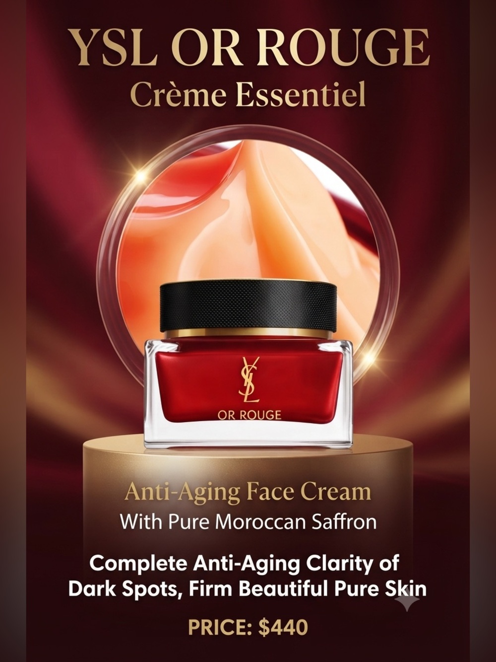 Brand New!YSL OR ROUGE CRÈME ESSENTIELLE ANTI-AGING FACE CREAM full size 50ml - Picture 5 of 5